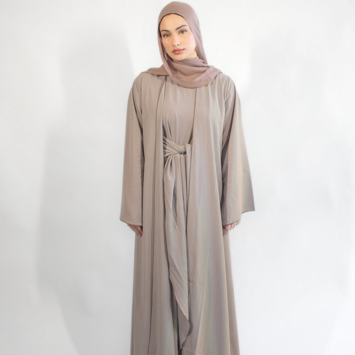 Ayline 2 Piece Abaya - Gray – MODEST ESSENTIALS US